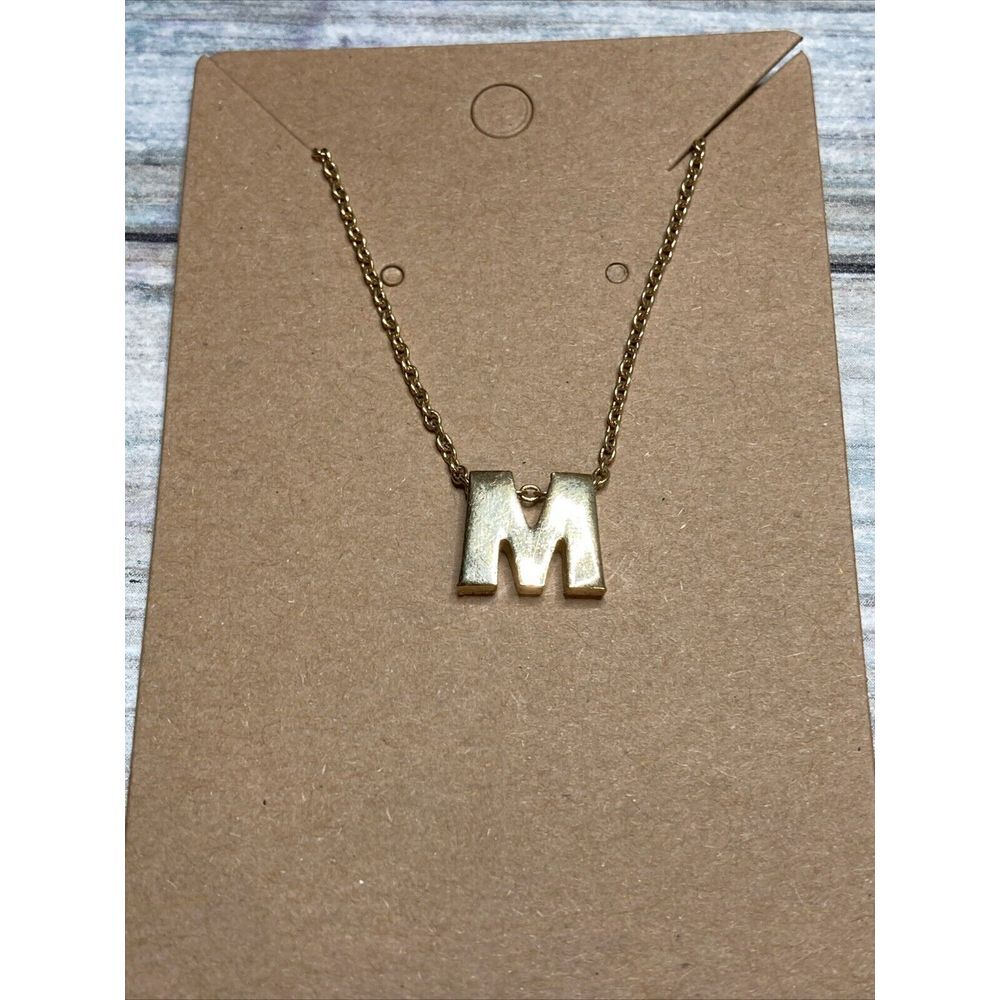 Avon Letter‎ M Gold Tone 16" Chain spring ring clasp